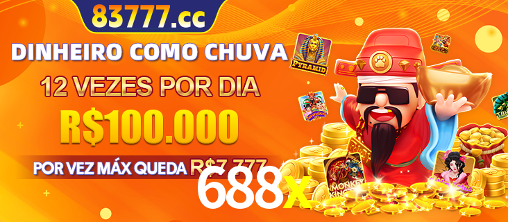 Banner do programa de recompensas Recomende para amigos do 688x, detalhando os bônus por convidar amigos, com prêmios que chegam a R$288.888.