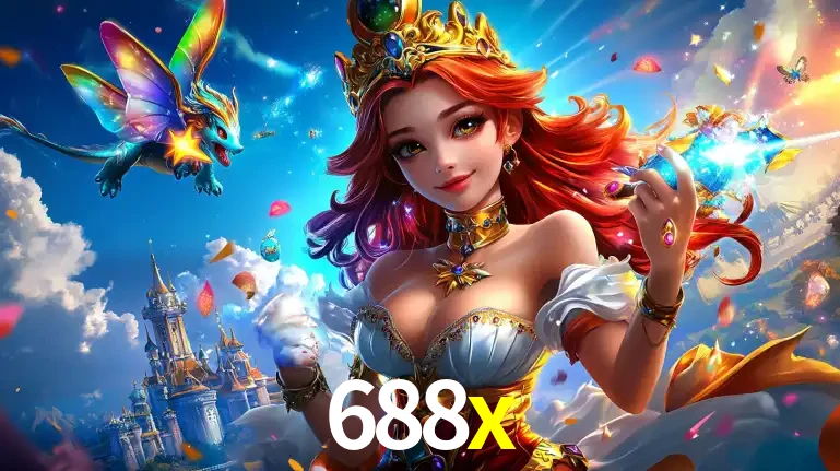 A princesa de um reino de fantasia mágico, com seu pequeno dragão, apresentando um mundo de prêmios encantados nos jogos de caça-níqueis do cassino 688x.